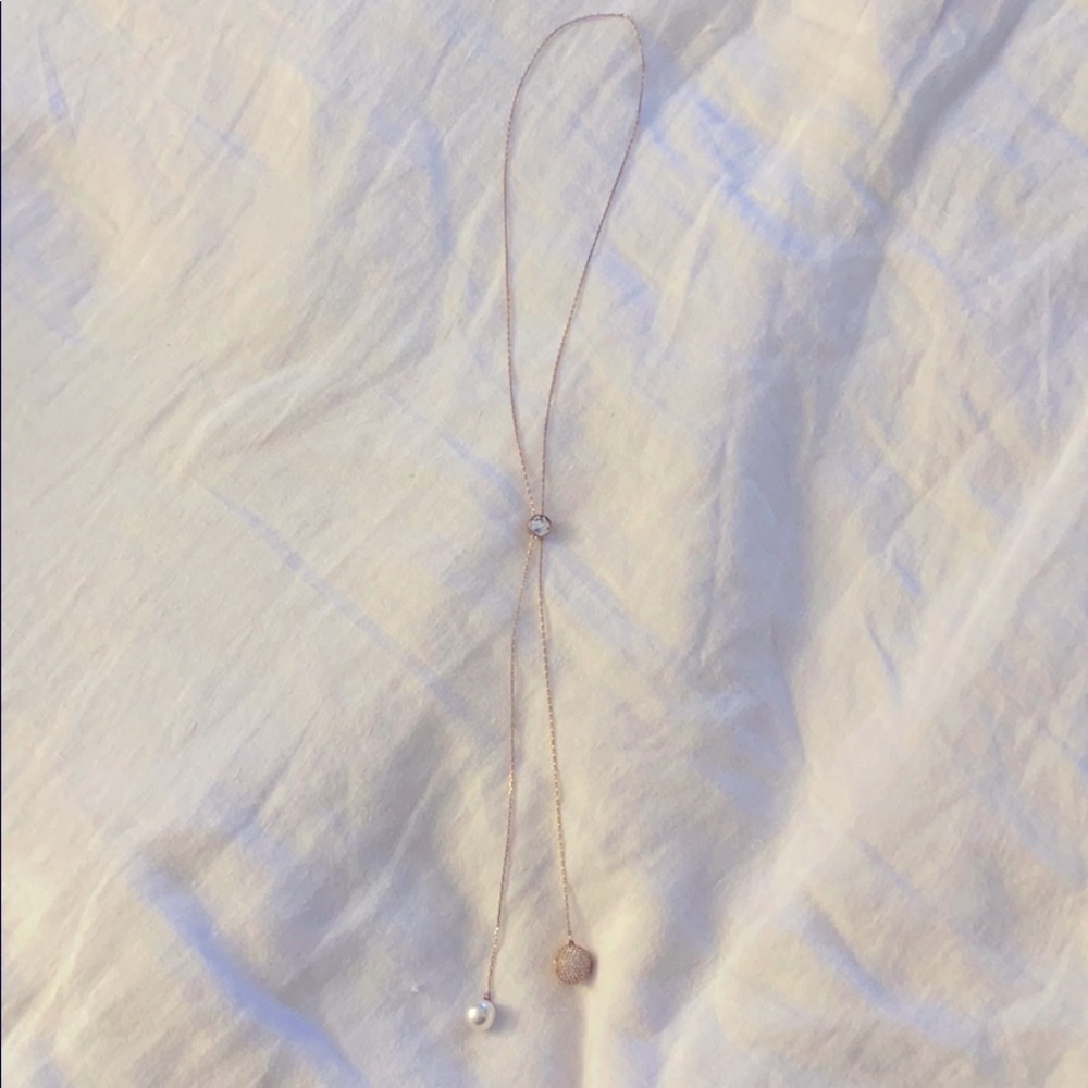 Swarovski adjustable rose gold “Y” necklace